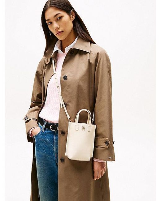 Tommy Hilfiger White Crossbody-Handytasche Mit Th-Monogramm