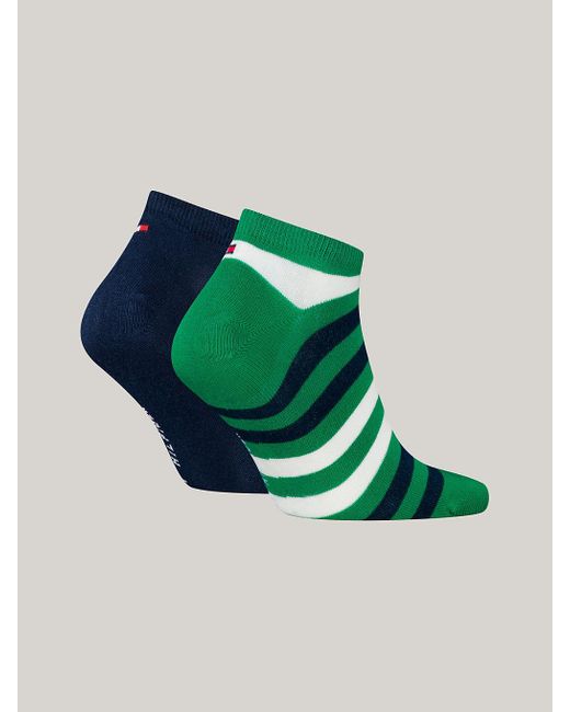 Tommy Hilfiger Green 2-pack Duo Stripe Trainer Socks for men