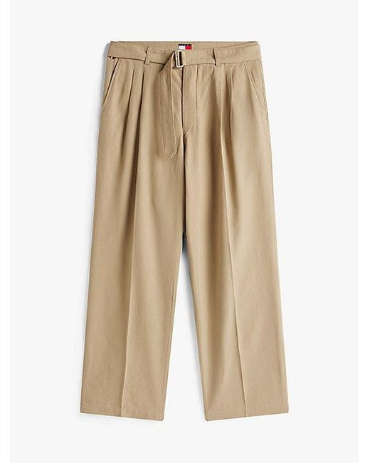 Tommy Hilfiger The Apxgp Collection Tapered Broek Met Plooi in het Natural voor heren