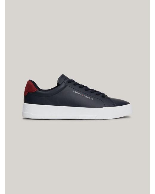 Tommy Hilfiger Blue Leather Chunky Court Trainers for men