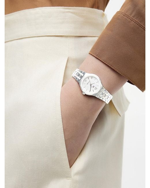 Tommy Hilfiger White Stainless Steel Frosted Dial Chain-Link Watch