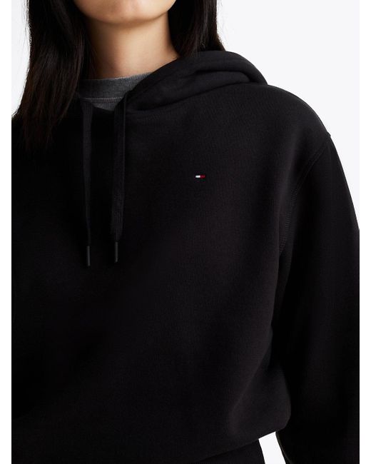 Tommy Hilfiger Black Deep Hem Terry Hoody