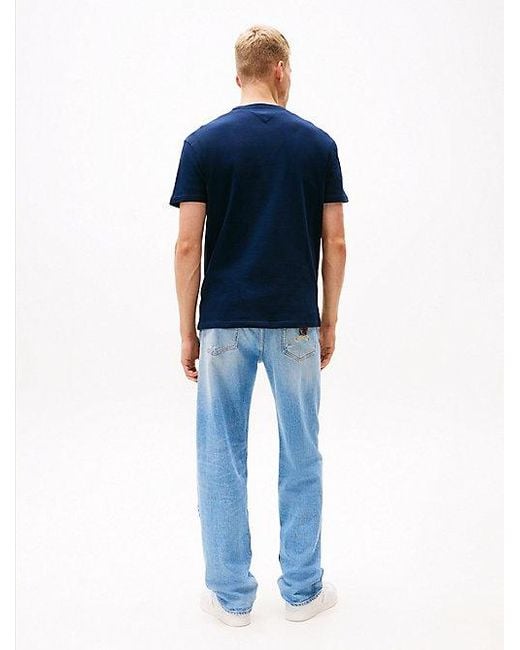 Tommy Hilfiger T-Shirt Met Ronde Hals En Tommy-Badge in het Blue voor heren