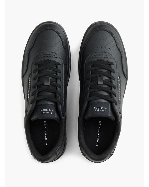 Tommy Hilfiger Black Fine Cleat Basketball Trainers With Leather for men