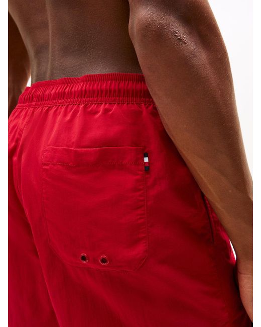 Tommy Hilfiger Red Essential Mid Length Swim Shorts for men