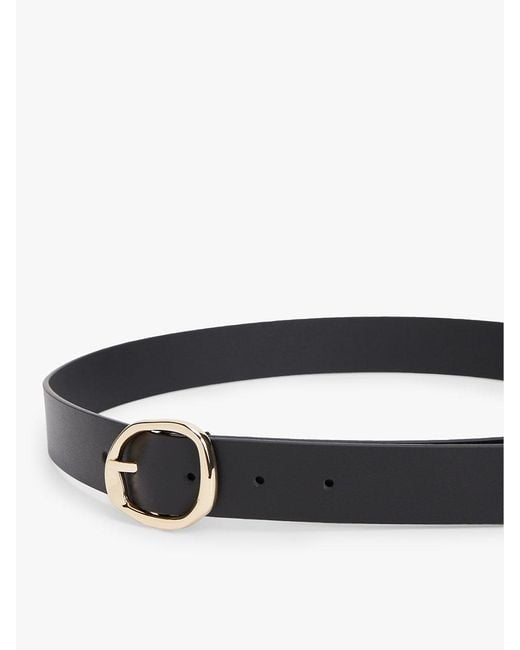 Tommy Hilfiger Black Sculpted Buckle Leather Belt