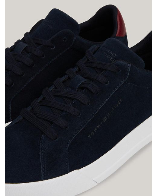 Tommy Hilfiger Blue Suede Court Trainers for men
