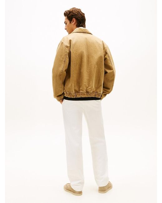 Giacca Stile College Con Zip Integrale di Tommy Hilfiger in Natural da Uomo