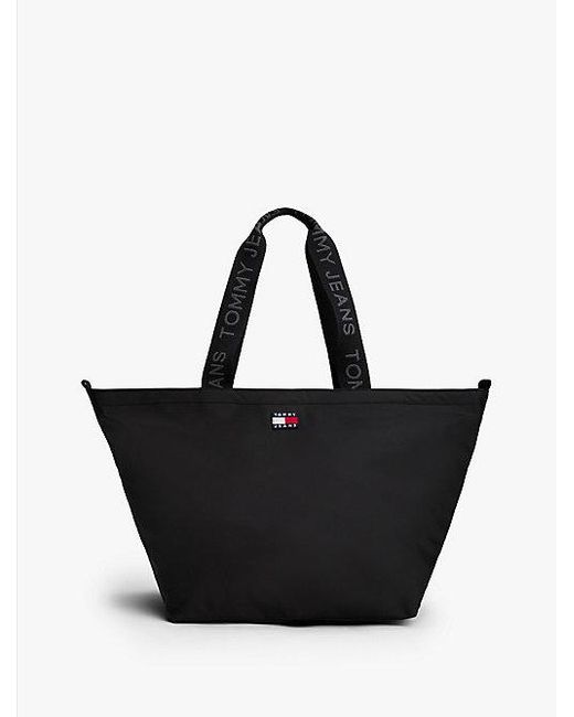Tommy Hilfiger Black Essential Tote-Bag Mit Logomuster