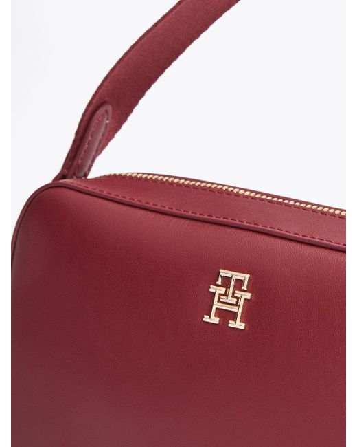 Tommy Hilfiger Red Th Monogram Plaque Camera Bag