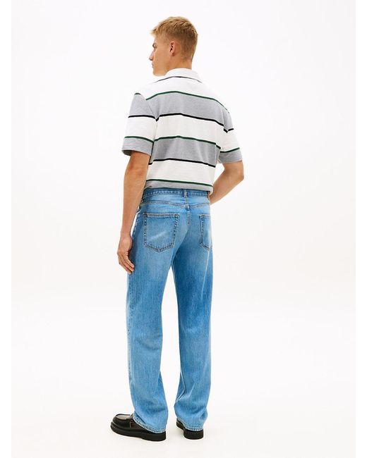 Tommy Hilfiger Blue Jaimie Whiskered Relaxed Straight Leg Jeans for men