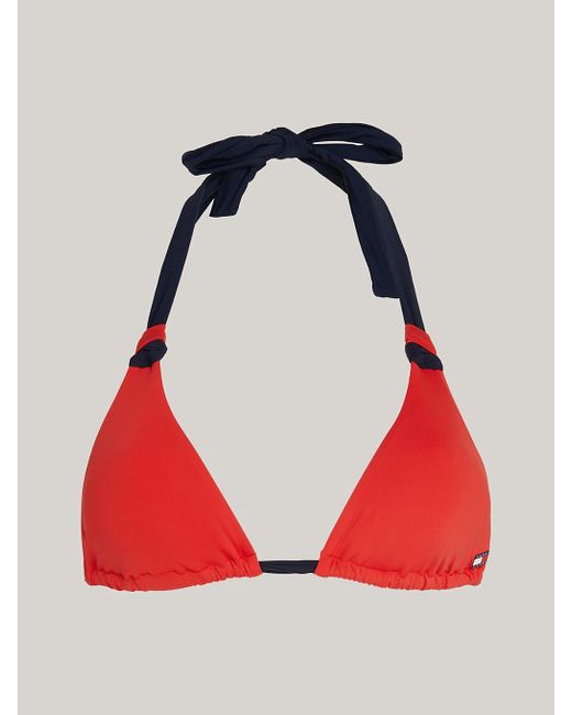Haut de bikini triangle Heritage colour-block Tommy Hilfiger en coloris Red