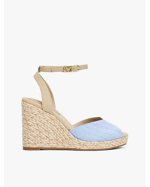 Tommy Hilfiger Natural Chambray-Espadrille Mit Keilabsatz