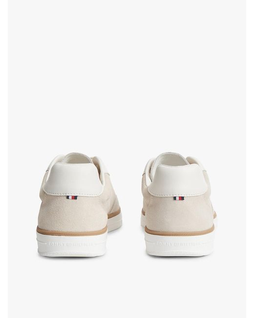 Tommy Hilfiger White Luxe Suede Trainers for men