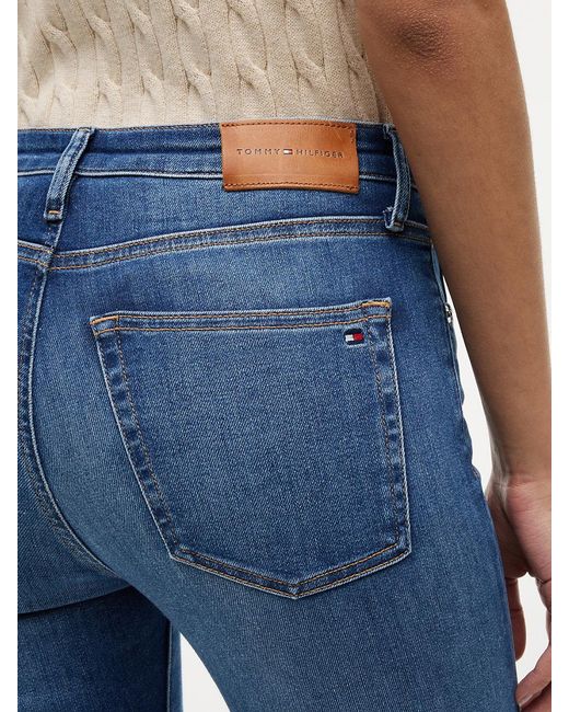 Tommy Hilfiger Blue Como Whiskered Mid Rise Skinny Jeans
