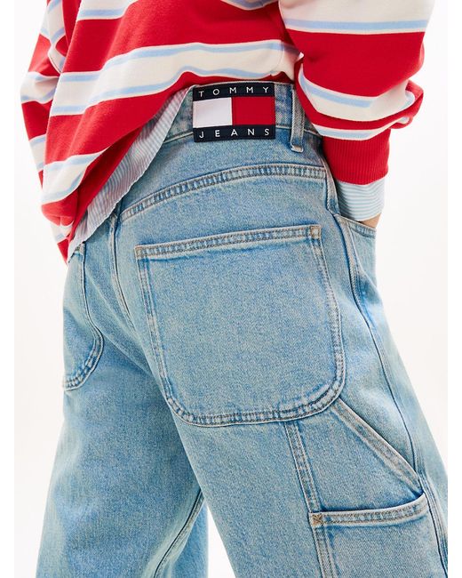 Tommy Hilfiger White Mia Mid Rise Relaxed Straight Leg Carpenter Jeans