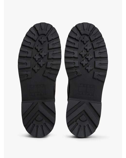 Bottes En Cuir Crantées À Lacets Tommy Hilfiger pour homme en coloris Black