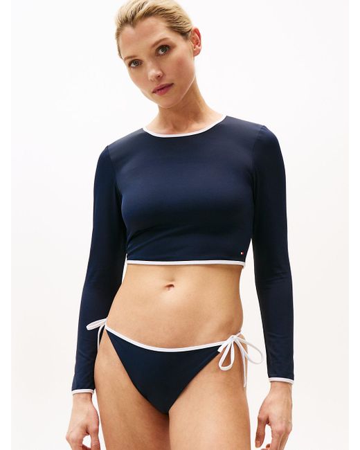 Tommy Hilfiger Blue Contrast Trim Rashguard