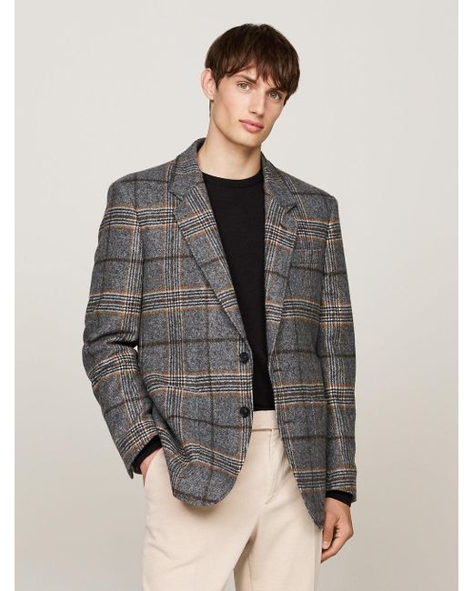 Blazer À Grands Carreaux En Laine Mélangée Tommy Hilfiger pour homme en coloris Gray