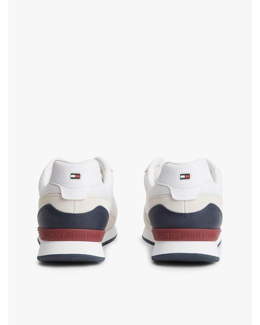 Tommy Hilfiger White Suede Lightweight Mesh Trainers for men