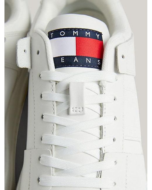 Tommy Hilfiger The Brooklyn Colour-blocked Sneaker Van Leer in het White voor heren
