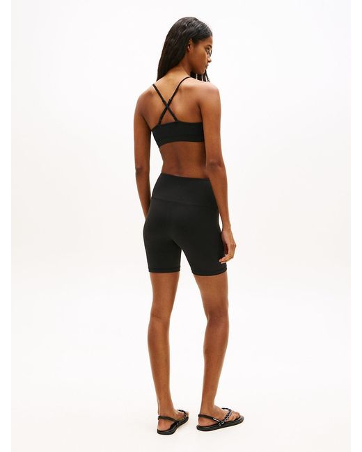 Tommy Hilfiger Black Athleisure Metal Logo Bralette Top