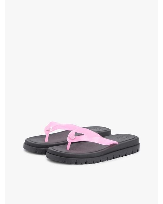 Tommy Hilfiger White Jelly Cleat Wedge Flip-Flops