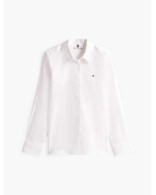 Tommy Hilfiger Regular Fit Overhemd Met Geborduurde Vlag in het White