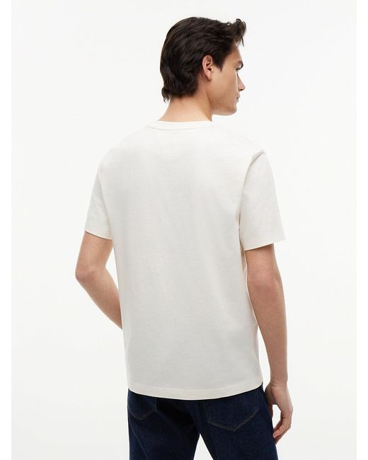 Tommy Hilfiger White Wavy Flag Appliqué Jersey T-Shirt for men