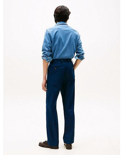 Tommy Hilfiger Smart-Casual Broek Met Wijde Pijpen in het Blue voor heren