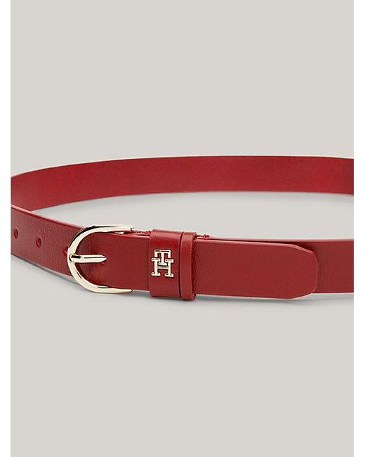 Cinturón Essential Effortless de piel Tommy Hilfiger de color Red