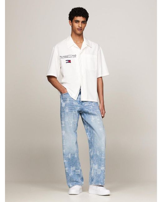 Tommy Hilfiger Blue Dual Gender Lasered Logo Wide Leg Jeans for men
