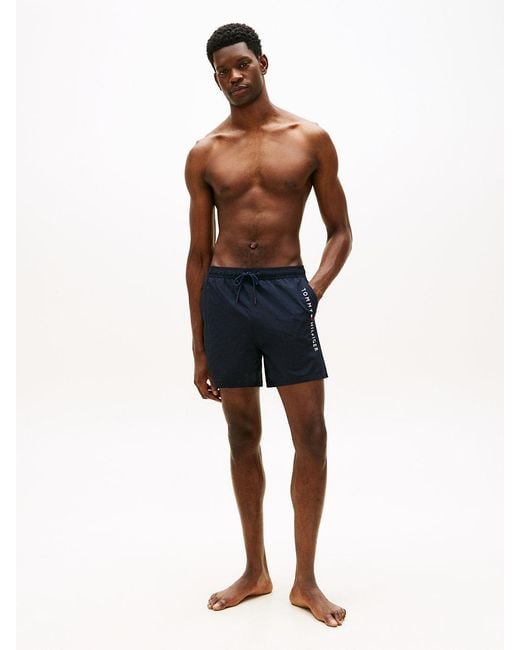 Tommy Hilfiger Blue Original Logo Mid Length Swim Shorts for men