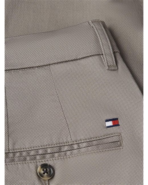 Tommy Hilfiger Gray Denton Slim Straight Textured Chinos for men