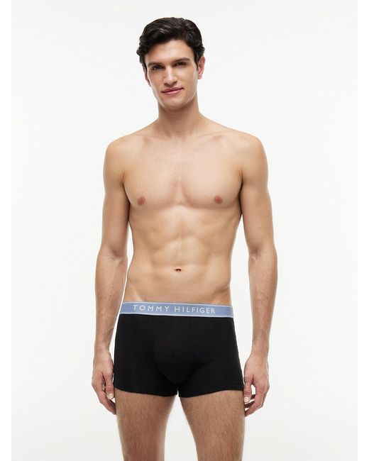 Tommy Hilfiger Black 3-Pack Essential Logo Waistband Trunks for men