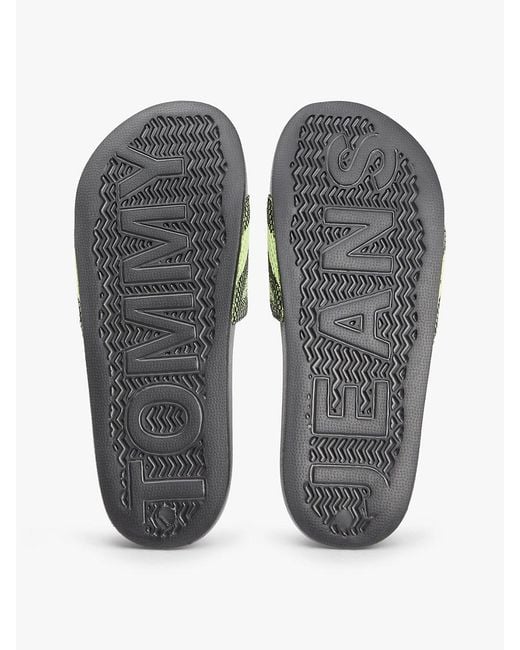 Tommy Hilfiger Green Jacquard Strap Slides for men
