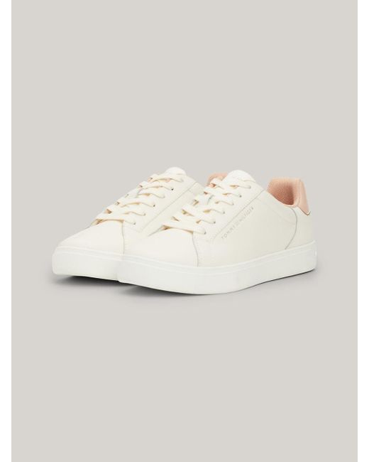 Tommy Hilfiger Natural Leather Court Trainers
