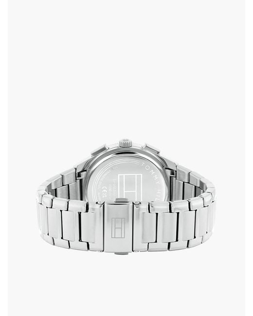 Tommy Hilfiger Gray Dial Stainless Steel Chain-Link Watch for men