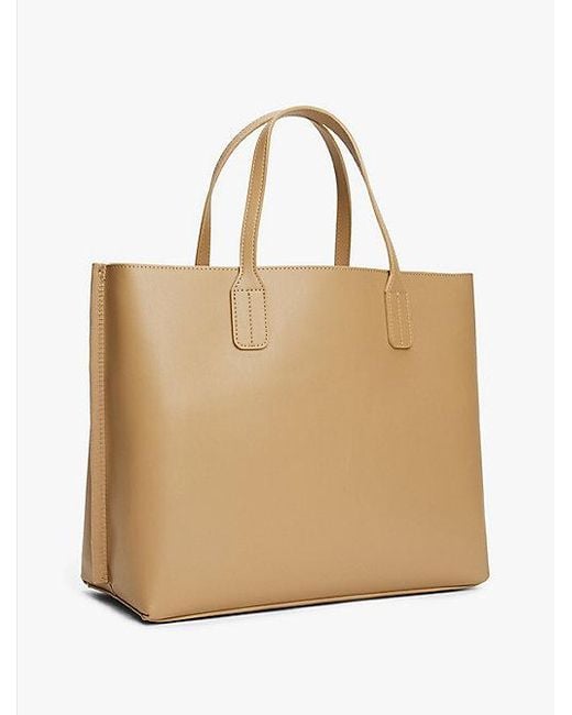 Bolso Satchel Con Monograma Th Y Monedero Tommy Hilfiger de color Natural