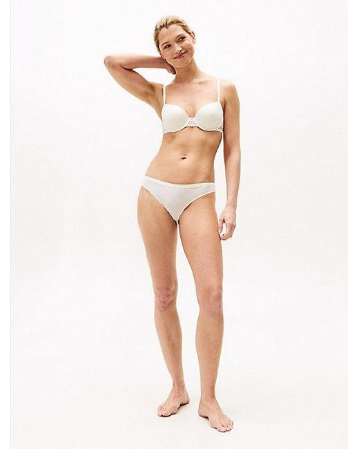 Sujetador Balconette Con Ribete De Encaje Tommy Hilfiger de color White