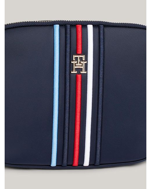 Tommy Hilfiger Blue Small Multicolour Stripe Crossover Bag