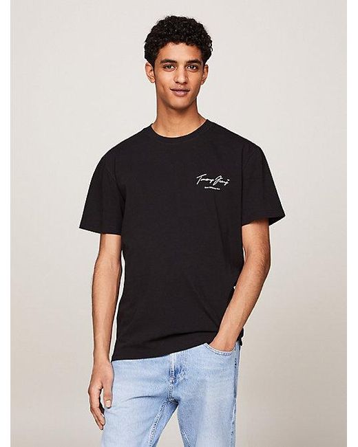 Tommy Hilfiger T-Shirt mit Tommy Flag-Rücken-Logo in Black für Herren