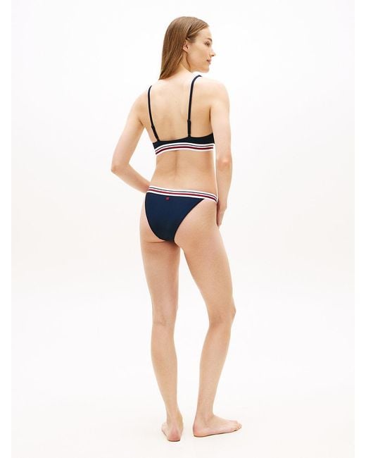 Tommy Hilfiger Blue Global Stripe Cheeky Bikini Bottoms
