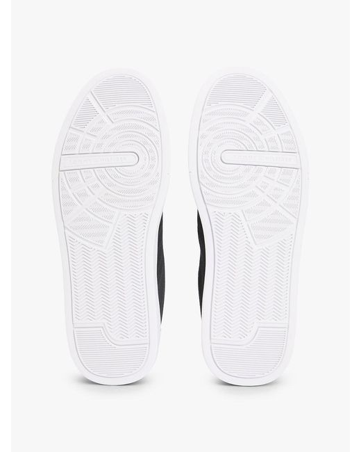 Tommy Hilfiger White Logo Knit Court Trainers for men