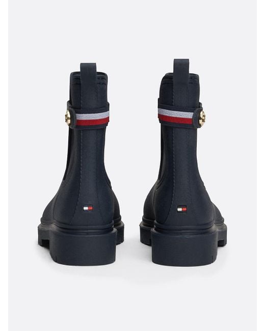 Tommy Hilfiger Blue Stud Rubber Cleat Rain Boots