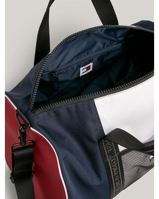 Tommy Hilfiger Blue Heritage Mesh Pocket Duffel Bag for men