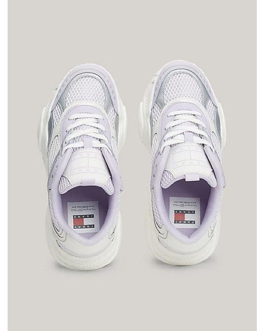 Zapatillas de estilo running metalizadas Tommy Hilfiger de color White
