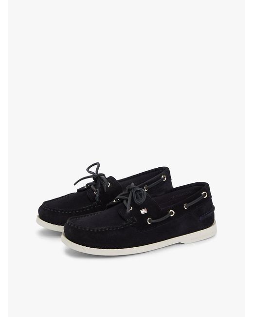 Tommy Hilfiger White Suede Boat Shoes