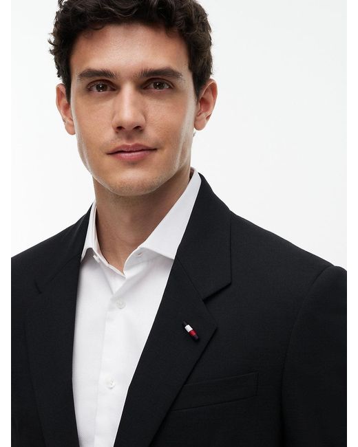Tommy Hilfiger Black Tech Regular Fit Wool Blend Blazer for men