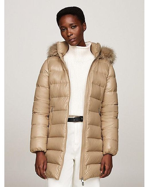 Abrigo Acolchado Con Relleno De Plumón Tommy Hilfiger de color Natural